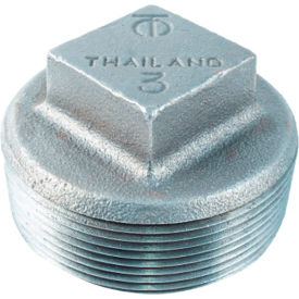 1/4" 150lb Galvanized Malleable Iron Square Head Solid Plug, 150-300 PSI