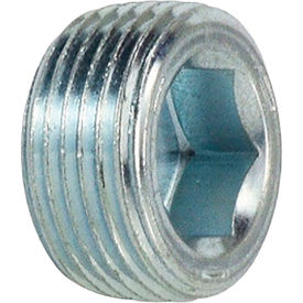 1-1/2" Zinc Plated Galvanized Steel 7/8" Taper Hex Socket Plug, 150-300 PSI