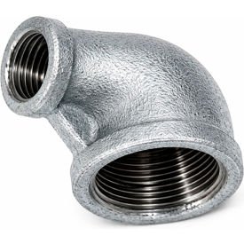 1" x 3/4" 150lb Galvanized Malleable Iron 90 Degree Reducing Street Elbow, 150-300 PSI