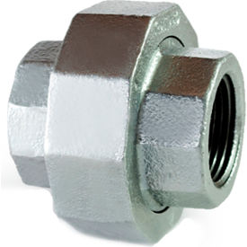 1-1/2" 300lb Galvanized Malleable Iron Union (Brass Seat), 350-600 PSI
