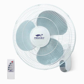 16" Wall-Mount Oscillating Fan with Adjustable Tilt, Remote & Timer, 120V, White