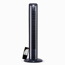 32" Oscillating Tower Fan, 3 Speed Control with Remote & Timer, 120V, Black