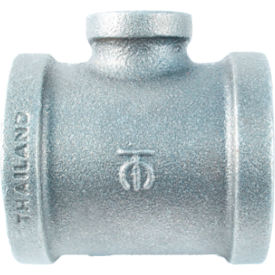 4" x 1" 150lb Galvanized Malleable Iron Reducing Tee, 150-300 PSI