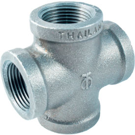 4" 150lb Galvanized Malleable Iron Cross, 150-300 PSI