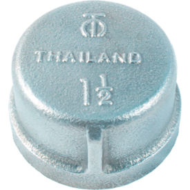 6" 150lb Galvanized Malleable Iron Round Cap, 150-300 PSI