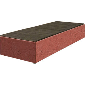 Collaboration Big Blok Bench, 108"L x 40"W x 18"H, Brick Red/Gray