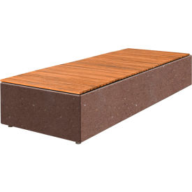 Collaboration Big Blok Bench, 108"L x 40"W x 18"H, Brown/Iroko