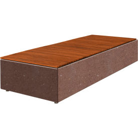 Collaboration Big Blok Bench, 108"L x 40"W x 18"H, Brown/Afromosia