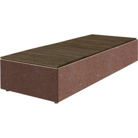 Collaboration Big Blok Bench, 108"L x 40"W x 18"H, Brown/Weathered Wood