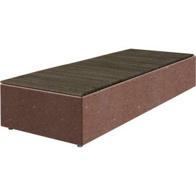 Collaboration Big Blok Bench, 108"L x 40"W x 18"H, Brown/Gray