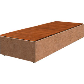 Collaboration Big Blok Bench, 108"L x 40"W x 18"H, Sand/Afromosia