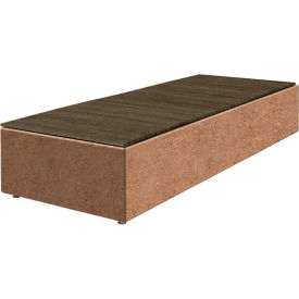 Collaboration Big Blok Bench, 108"L x 40"W x 18"H, Sand/Weathered Wood