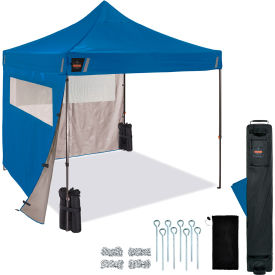 Shax 6056 Heavy Duty Pop-Up Tent Kit w/ Mesh Windows, 10'L x 10'W x 10-13/16'H, Blue