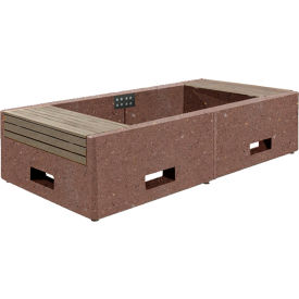 Collaboration Lluvia Planter Bench, 97"L x 48"W x 22"H, Brown/Weathered Wood