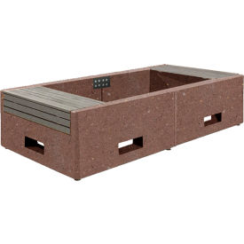 Collaboration Lluvia Planter Bench, 97"L x 48"W x 22"H, Brown/Gray