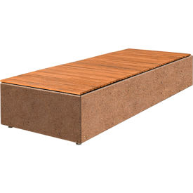 Collaboration Big Blok Bench, 108"L x 40"W x 18"H, Sand/Iroko