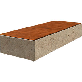 Collaboration Big Blok Bench, 108"L x 40"W x 18"H, Gray/Afromosia