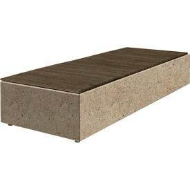 Collaboration Big Blok Bench, 108"L x 40"W x 18"H, Gray/Weathered Wood