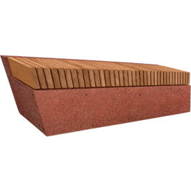 Collaboration Slant Bench, 80"L x 18"W x 18"H, Brick Red/Afromosia