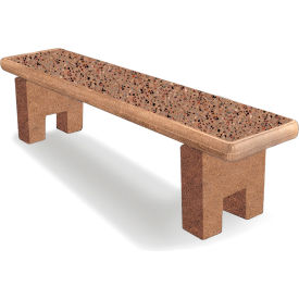 Concrete Bench, 72"L x 17"W x 18"H, Sand Acid Wash