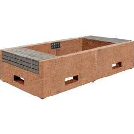 Collaboration Lluvia Planter Bench, 97"L x 48"W x 22"H, Sand/Gray