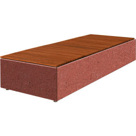 Collaboration Big Blok Bench, 108"L x 40"W x 18"H, Brick Red/Iroko