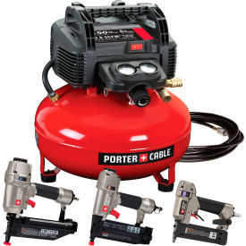 3 Nailer & Pancake Air Compressor Combo Kit, 0.9 HP, 6 Gallon, 2.6 CFM