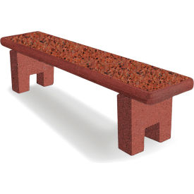 Concrete Bench, 72"L x 17"W x 18"H, Brick Red Acid Wash