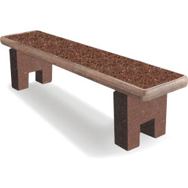 Concrete Bench, 72"L x 17"W x 18"H, Brown Acid Wash