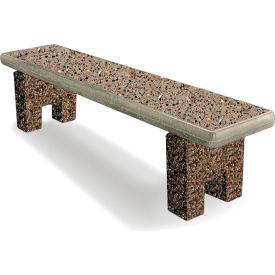 Concrete Bench, 72"L x 17"W x 18"H, Gray Natural Stone