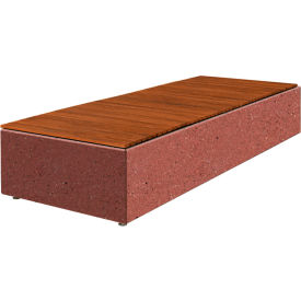 Collaboration Big Blok Bench, 108"L x 40"W x 18"H, Brick Red/Afromosia