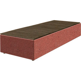 Collaboration Big Blok Bench, 108"L x 40"W x 18"H, Brick Red/Weathered Wood