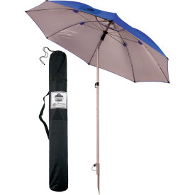 7-1/2' Lightweight Work Umbrella, Silver Pole, Blue