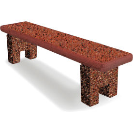 Concrete Bench, 72"L x 17"W x 18"H, Brick Red Natural Stone