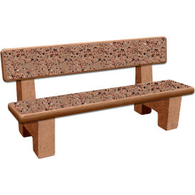 Concrete Bench, 72"L x 25"W x 33"H, Sand Acid Wash
