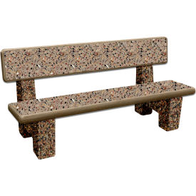 Concrete Bench, 72"L x 25"W x 33"H, Gray Natural Stone