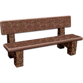Concrete Bench, 72"L x 25"W x 33"H, Brown Natural Stone