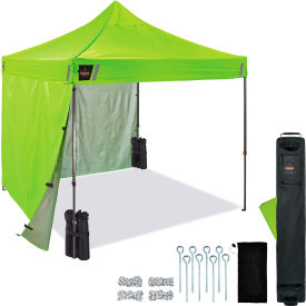 Heavy Duty Pop-Up Tent Kit w/Solid Sidewalls, 10'L x 10'W x 10-13/16'H, Lime