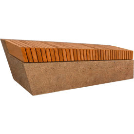 Collaboration Slant Bench, 80"L x 18"W x 18"H, Sand/Iroko