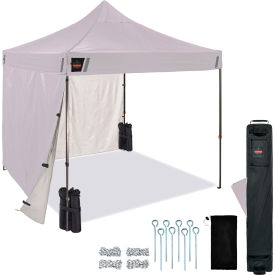Shax 6055 Heavy Duty Pop-Up Tent Kit w/Solid Sidewalls, 10'L x 10'W x 10-13/16'H, White