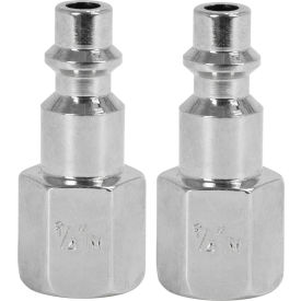 Industrial Plugs, 1/4" FNPT, Nickel Plated Steel, Pack of 2