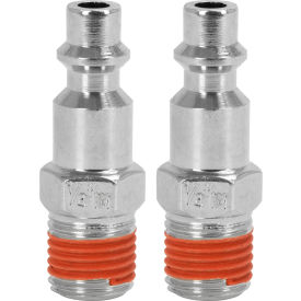 Industrial Plugs, 1/4" MNPT, Nickel Plated Steel, Pack of 2