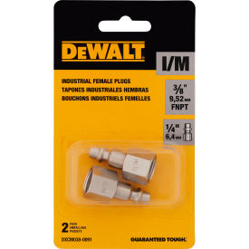 Industrial Female Plug, 3/8" FNPT x 1/4" Body, Nickel Plated Steel, Pack of 2