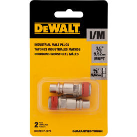 Industrial Male Plug, 3/8" MNPT x 3/8" Body, Nickel Plated Steel, Pack of 2