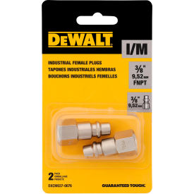 Industrial Female Plug, 3/8" FNPT x 3/8" Body, Nickel Plated Steel, Pack of 2
