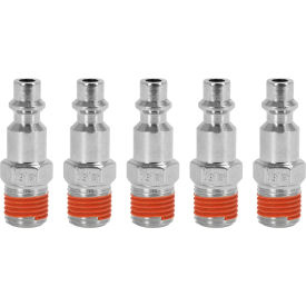 Industrial Plugs, 1/4" MNPT, Nickel Plated Steel, Pack of 5