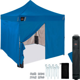 Shax 6057 Heavy Duty Pop-Up Tent Enclosed Kit, 10'L x 10'W x 10-13/16'H, Blue