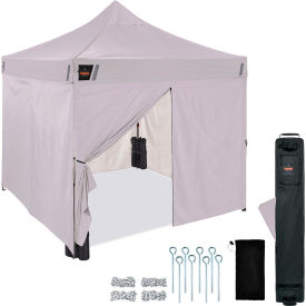 Shax 6057 Heavy Duty Pop-Up Tent Enclosed Kit, 10'L x 10'W x 10-13/16'H, White