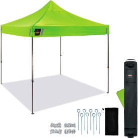 Shax 6002 Heavy Duty Pop-Up Tent, 10'L x 10'W x 10-13/16'H, Lime, Pallet of 20