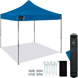 Shax 6002 Heavy Duty Pop-Up Tent, 10'L x 10'W x 10-13/16'H, Blue, Pallet of 20